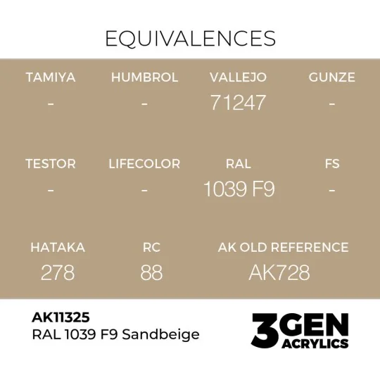 RAL 1039 F9 Sandbeige - AK Interactive AK11325