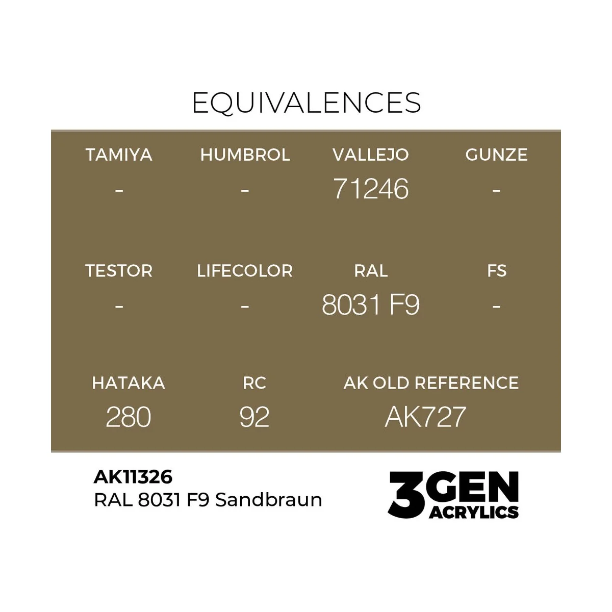 RAL 8031 F9 Sandbraun - AK Interactive AK11326