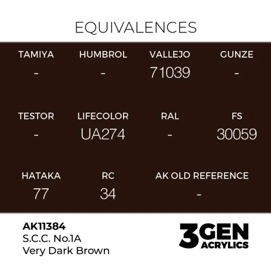 S.C.C. No.1A Very Dark Brown - AK Interactive AK11384