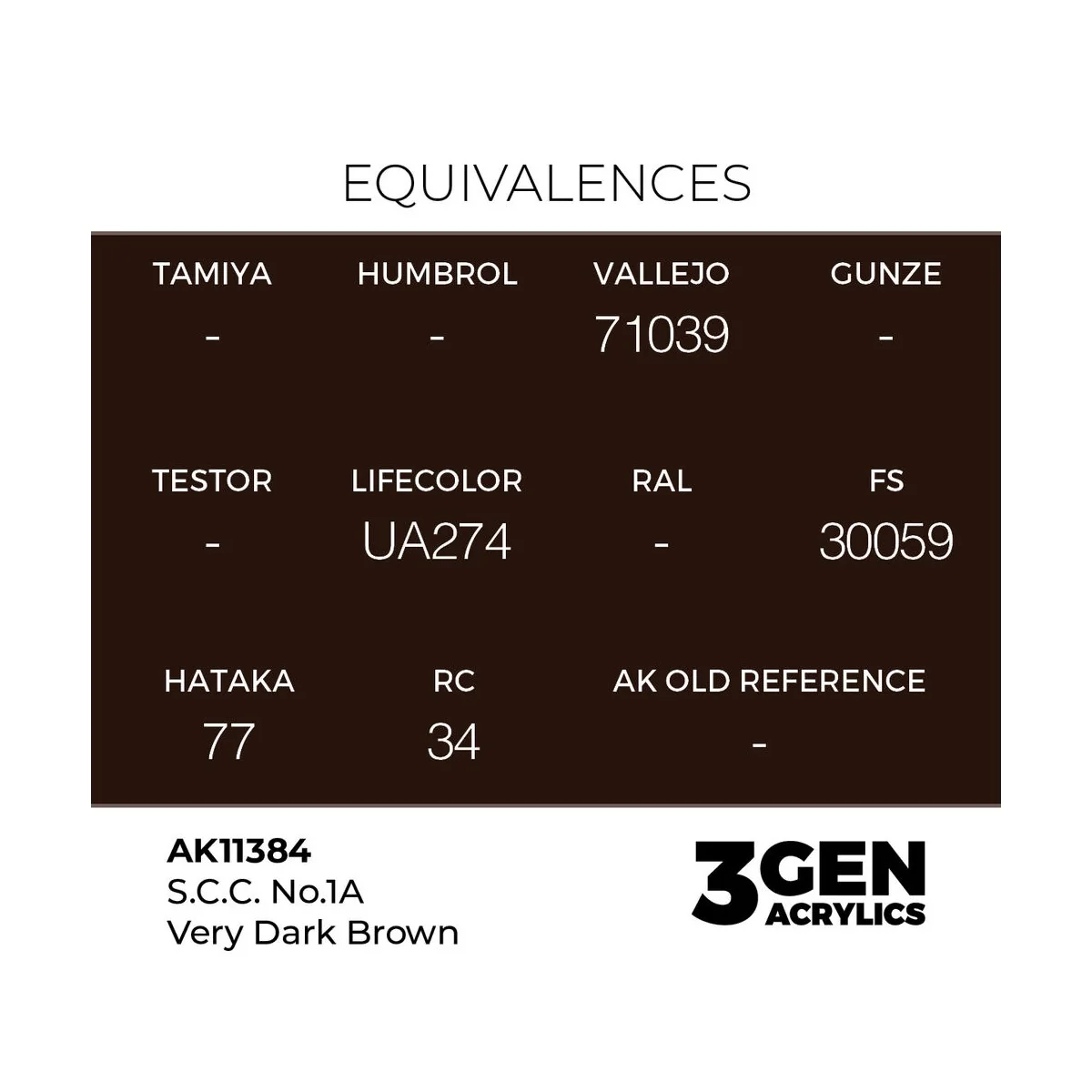 S.C.C. No.1A Very Dark Brown - AK Interactive AK11384