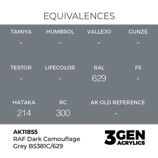 RAF Dark Camouflage Grey BS381C/629 - AK Interactive AK11855