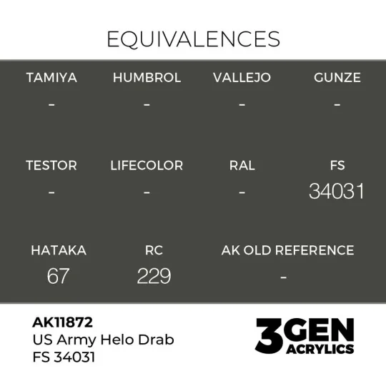 US Army Helo Drab FS 34031 - AK Interactive AK11872