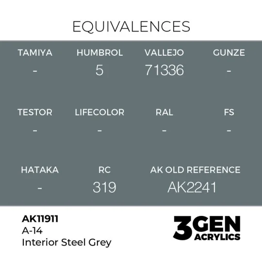 A-14 Interior Steel Grey - AK Interactive AK11911