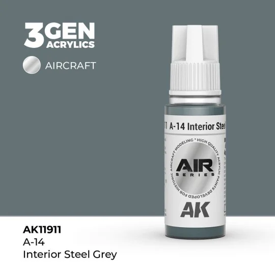 A-14 Interior Steel Grey - AK Interactive AK11911