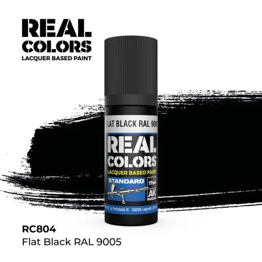 Real Colors: Flat Black RAL 9005 17 ml. - AK Interactive RC804