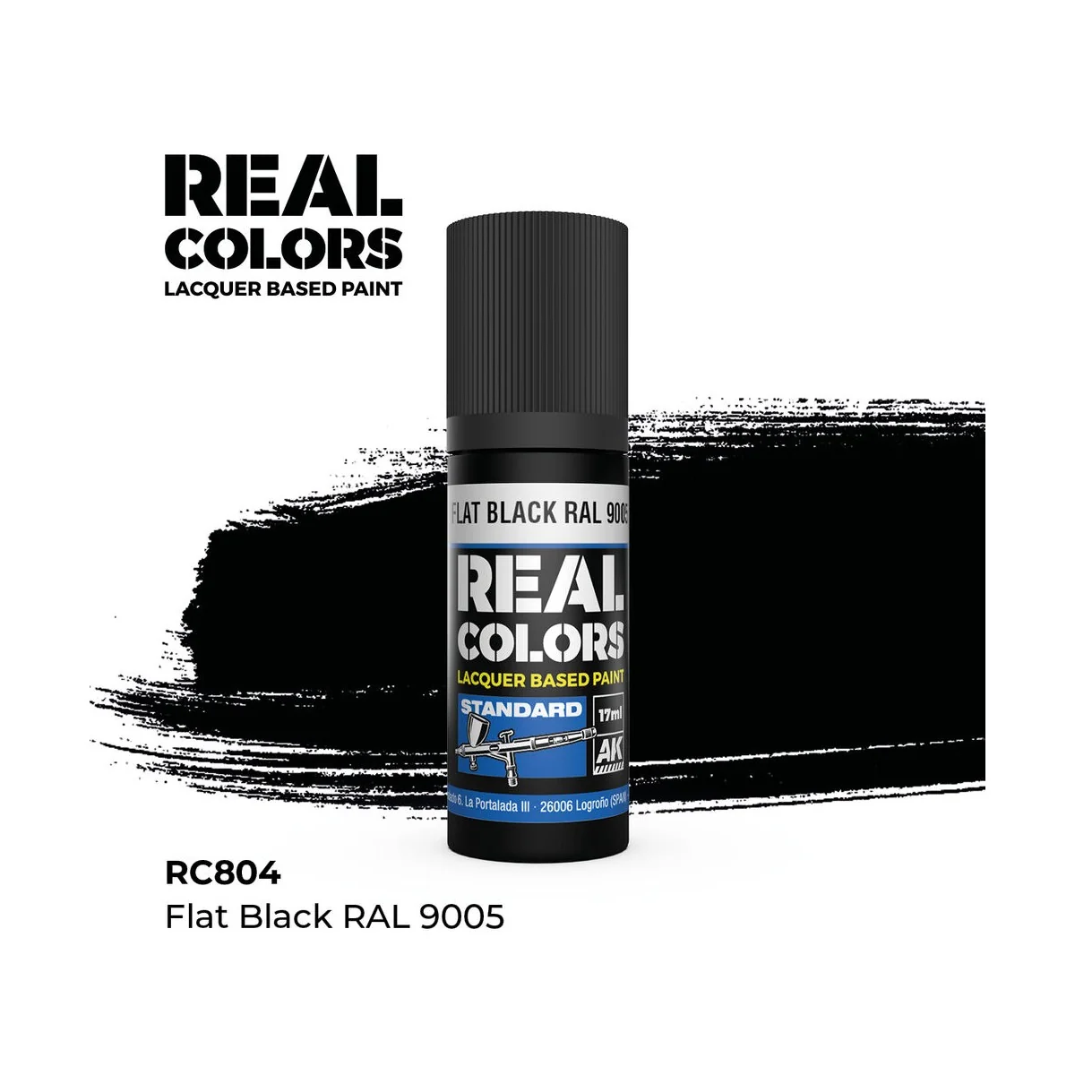 Real Colors: Flat Black RAL 9005 17 ml. - AK Interactive RC804