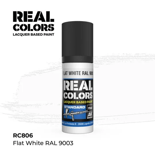 Real Colors: Flat White RAL 9003 17 ml. - AK Interactive RC806