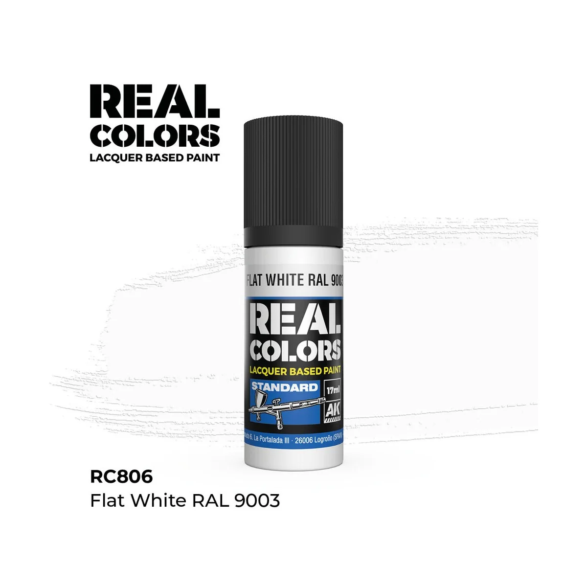Real Colors: Flat White RAL 9003 17 ml. - AK Interactive RC806