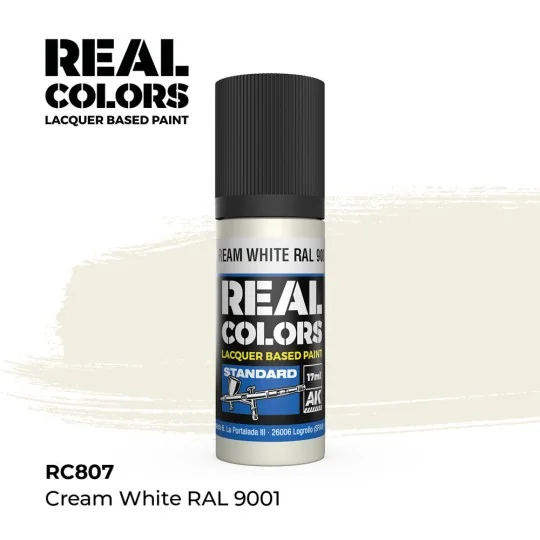 Real Colors: Cream White RAL 9001 17 ml. - AK Interactive RC807