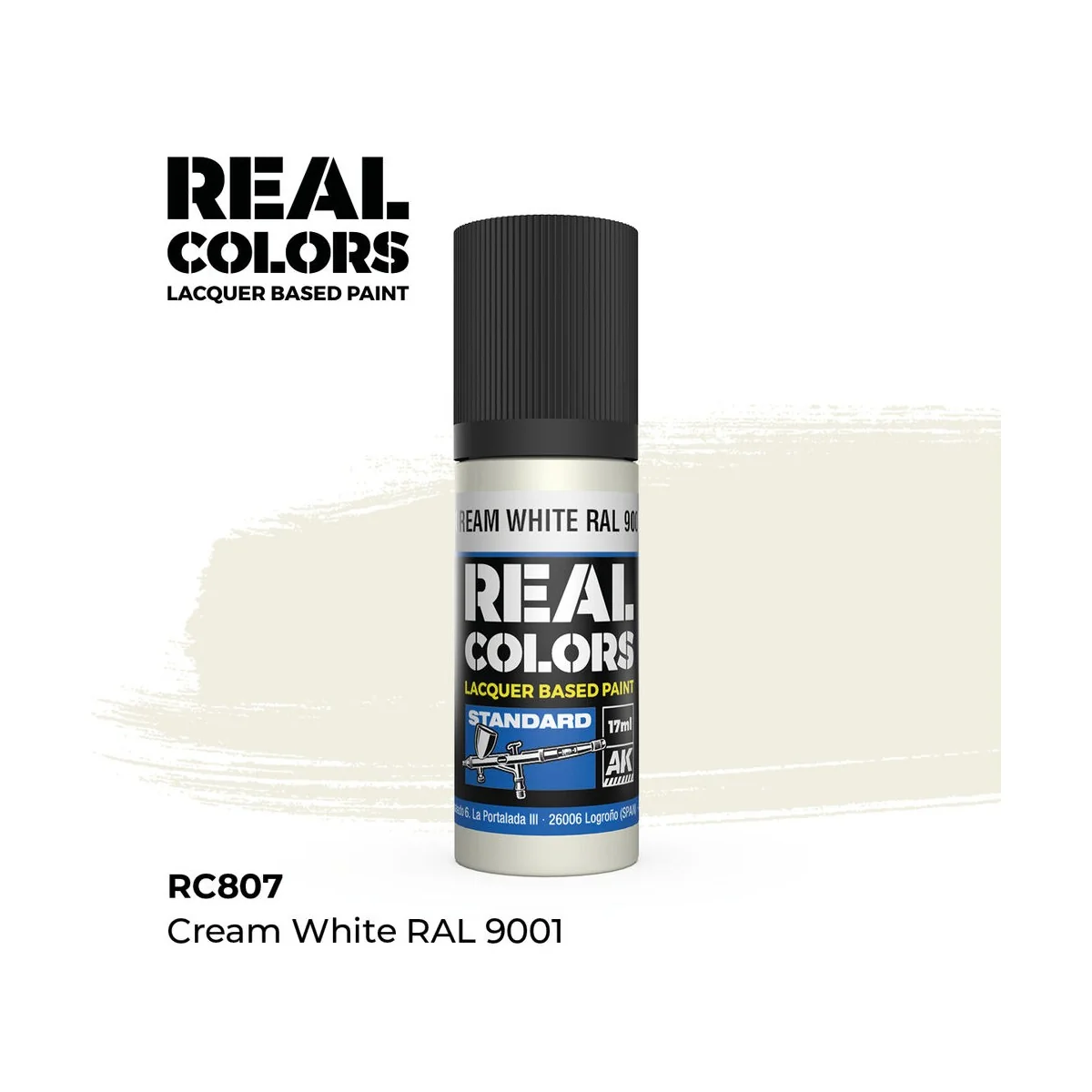 Real Colors: Cream White RAL 9001 17 ml. - AK Interactive RC807