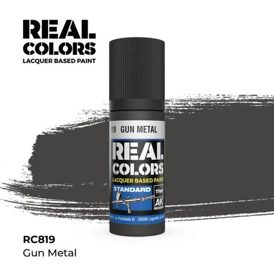 Real Colors: Gun Metal 17 ml. - AK Interactive RC819