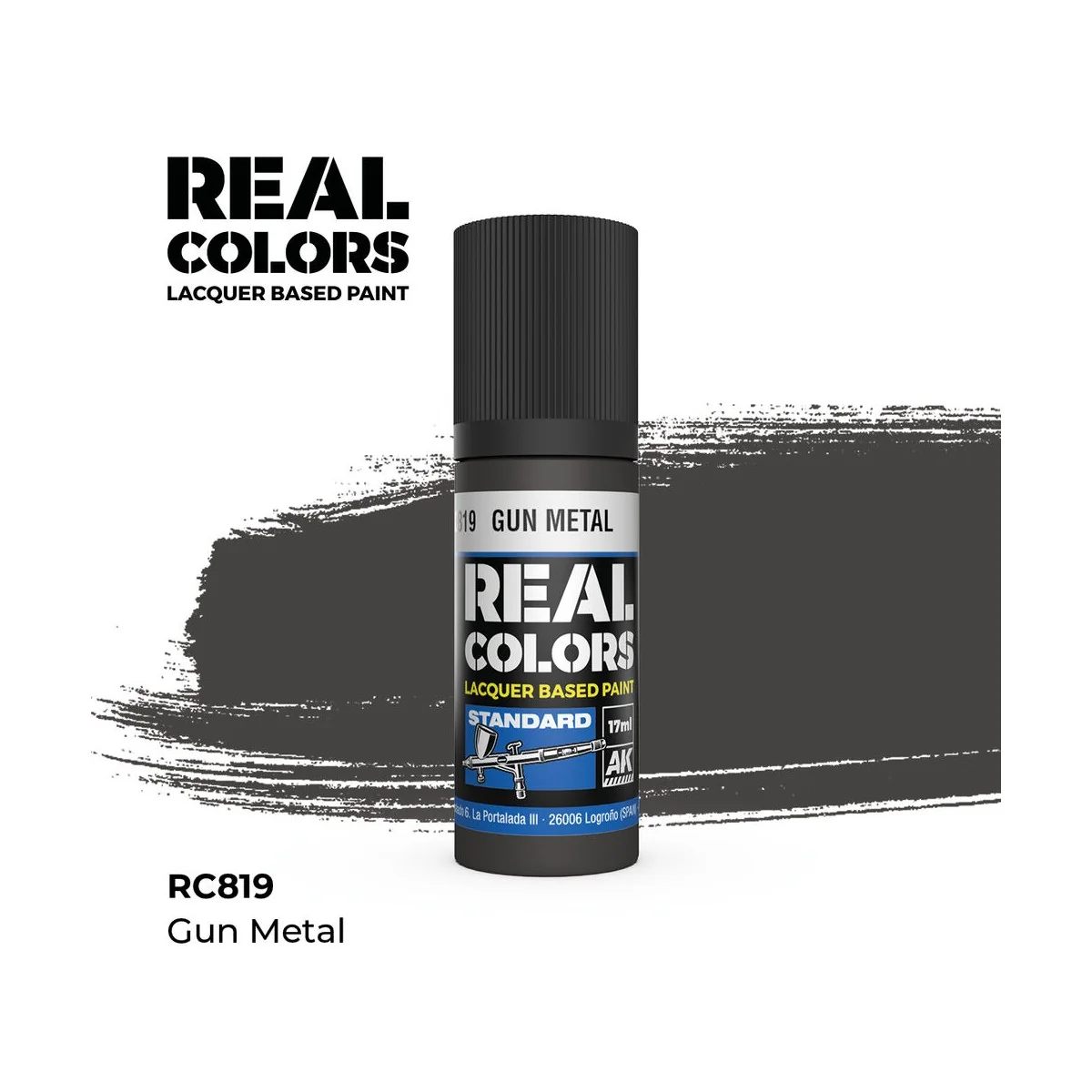 Real Colors: Gun Metal 17 ml. - AK Interactive RC819