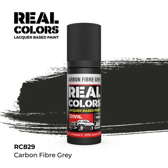 Real Colors: Carbon Fibre Grey 17 ml. - AK Interactive RC829