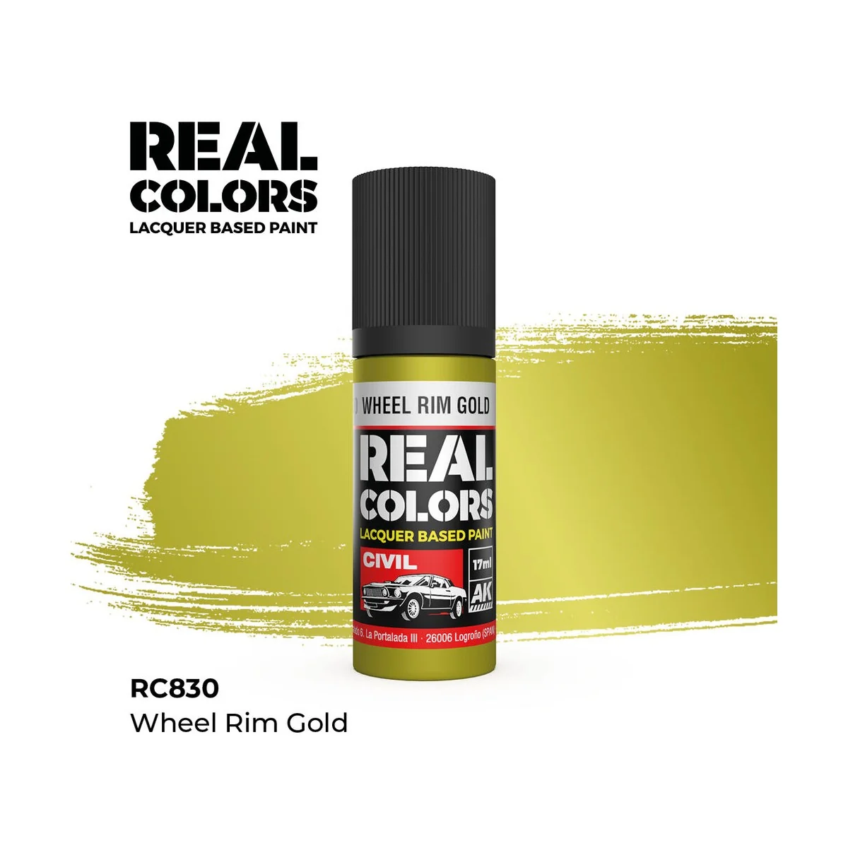 Real Colors: Wheel Rim Gold 17 ml. - AK Interactive RC830