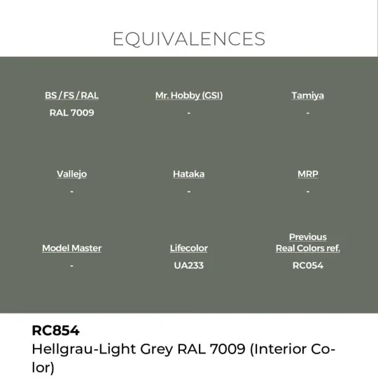 Real Colors: Hellgrau-Light Grey RAL 7009 (interior color) 17 m - A...