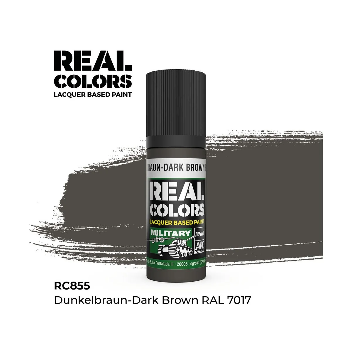 Real Colors: Dunkelbraun-Dark Brown RAL 7017 17 ml. - AK Interactiv...
