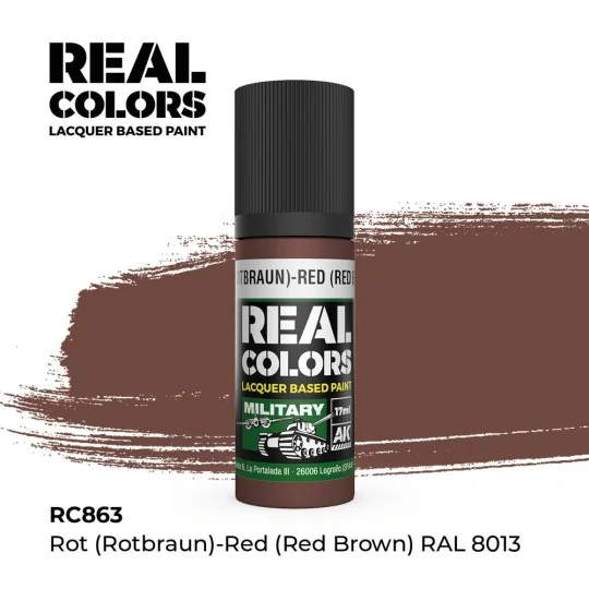Real Colors: Rot (Rotbraun)-Red Brown RAL 8013 17 ml. - AK Interact...