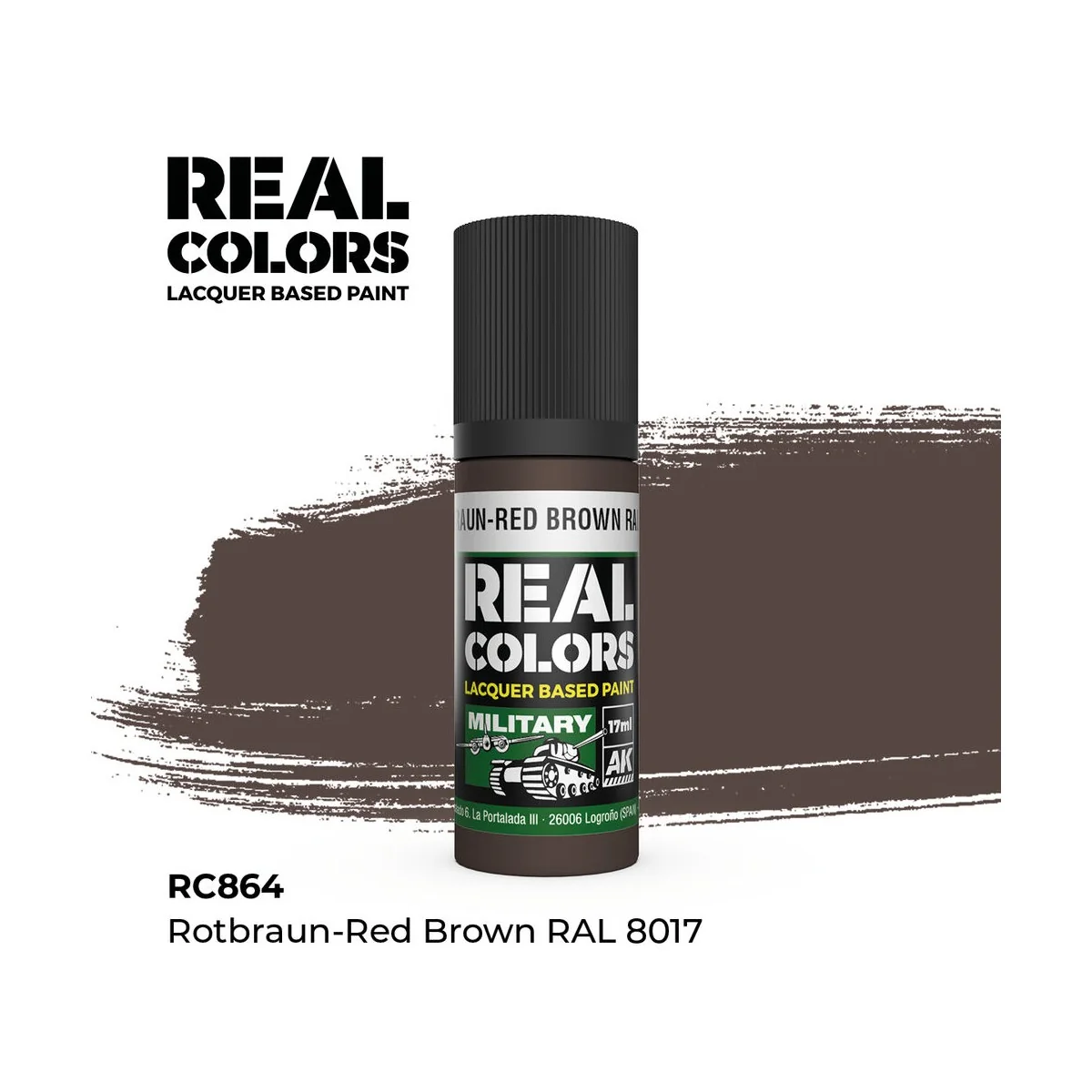 Real Colors: Rotbraun-Red Brown RAL 8017 17 ml. - AK Interactive RC864