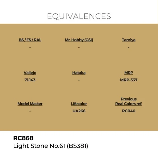Real Colors: Light Stone No.61 (BS381) 17 ml. - AK Interactive RC868
