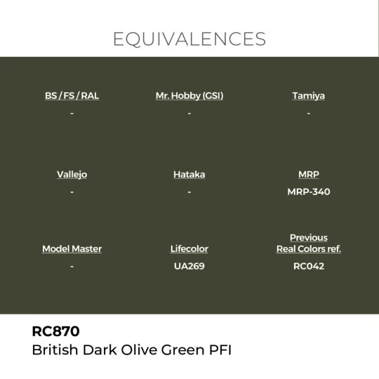 Real Colors: British Dark Olive Green PFI 17 ml. - AK Interactive R...
