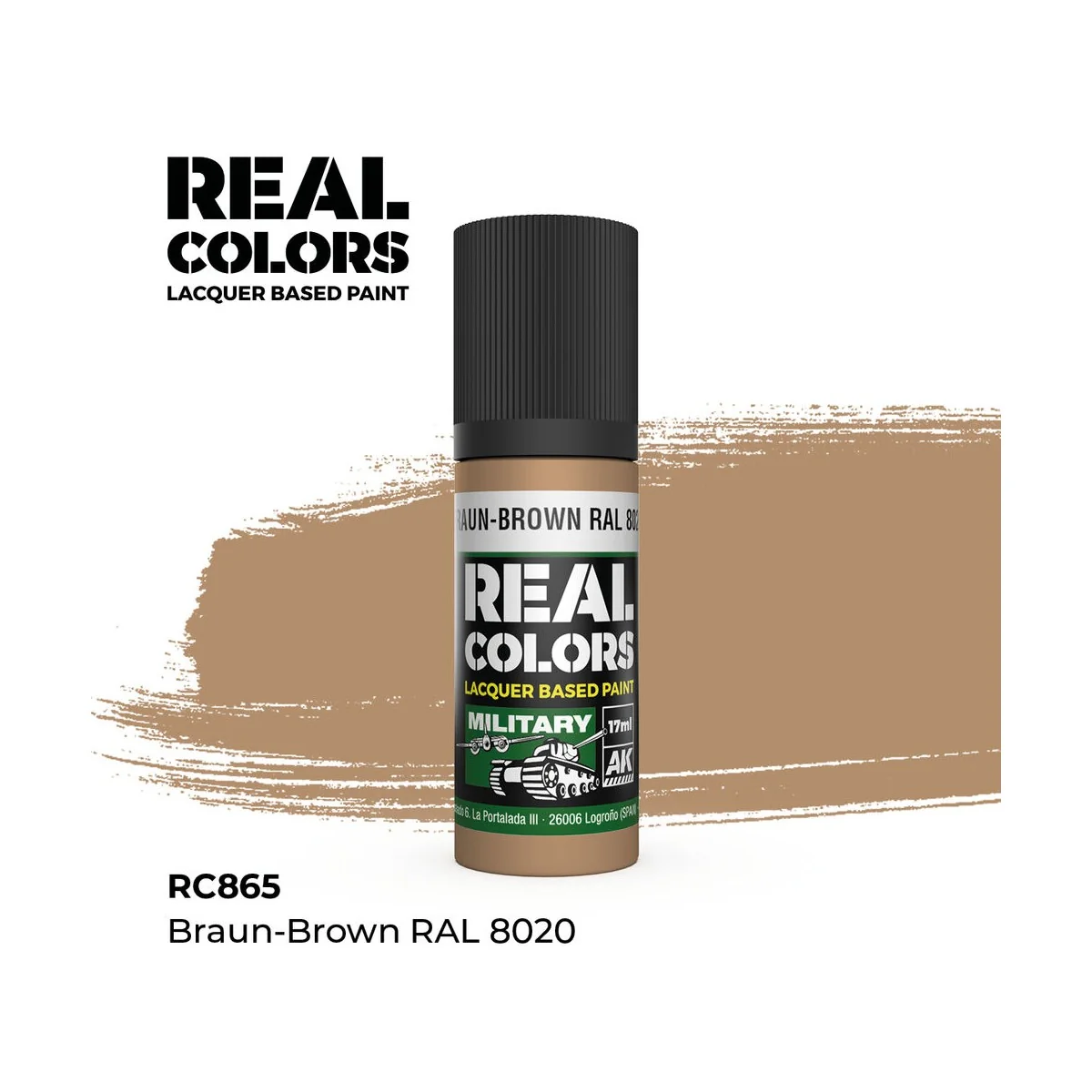 Real Colors: Braun-Brown RAL 8020 17 ml. - AK Interactive RC865