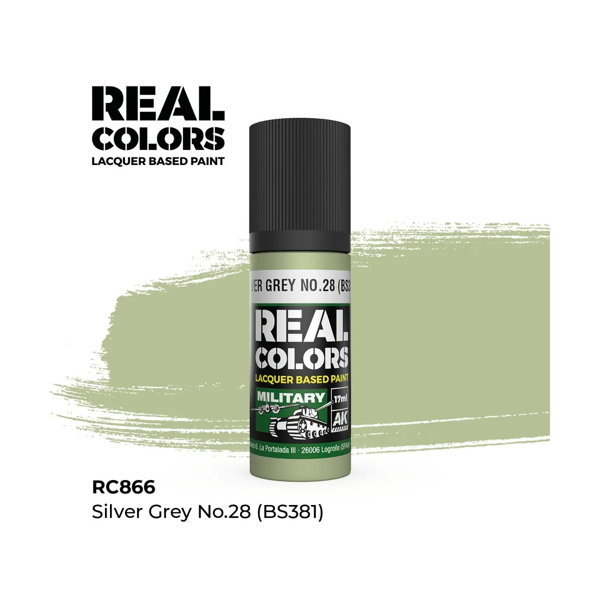 Real Colors: Silver Grey No.28 (BS381) 17 ml. - AK Interactive RC866