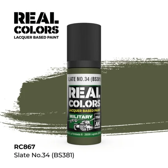 Real Colors: Slate No.34 (BS381) 17 ml. - AK Interactive RC867