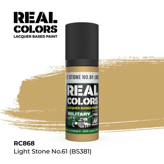Real Colors: Light Stone No.61 (BS381) 17 ml. - AK Interactive RC868