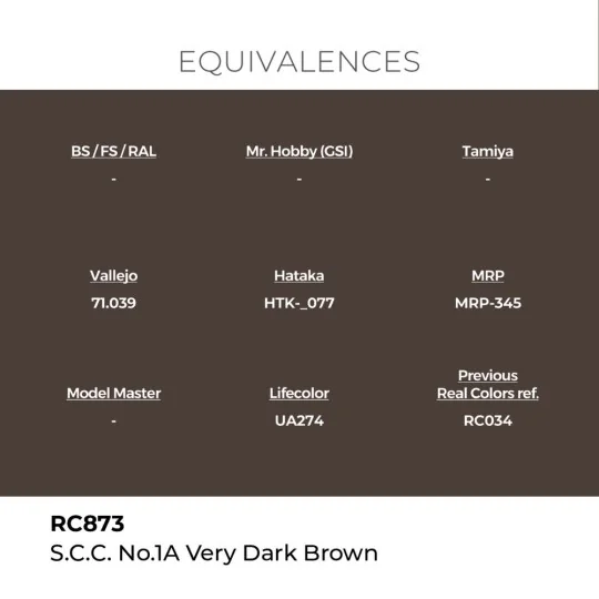 Real Colors: S.C.C. No.1A Very Dark Brown 17 ml. - AK Interactive R...