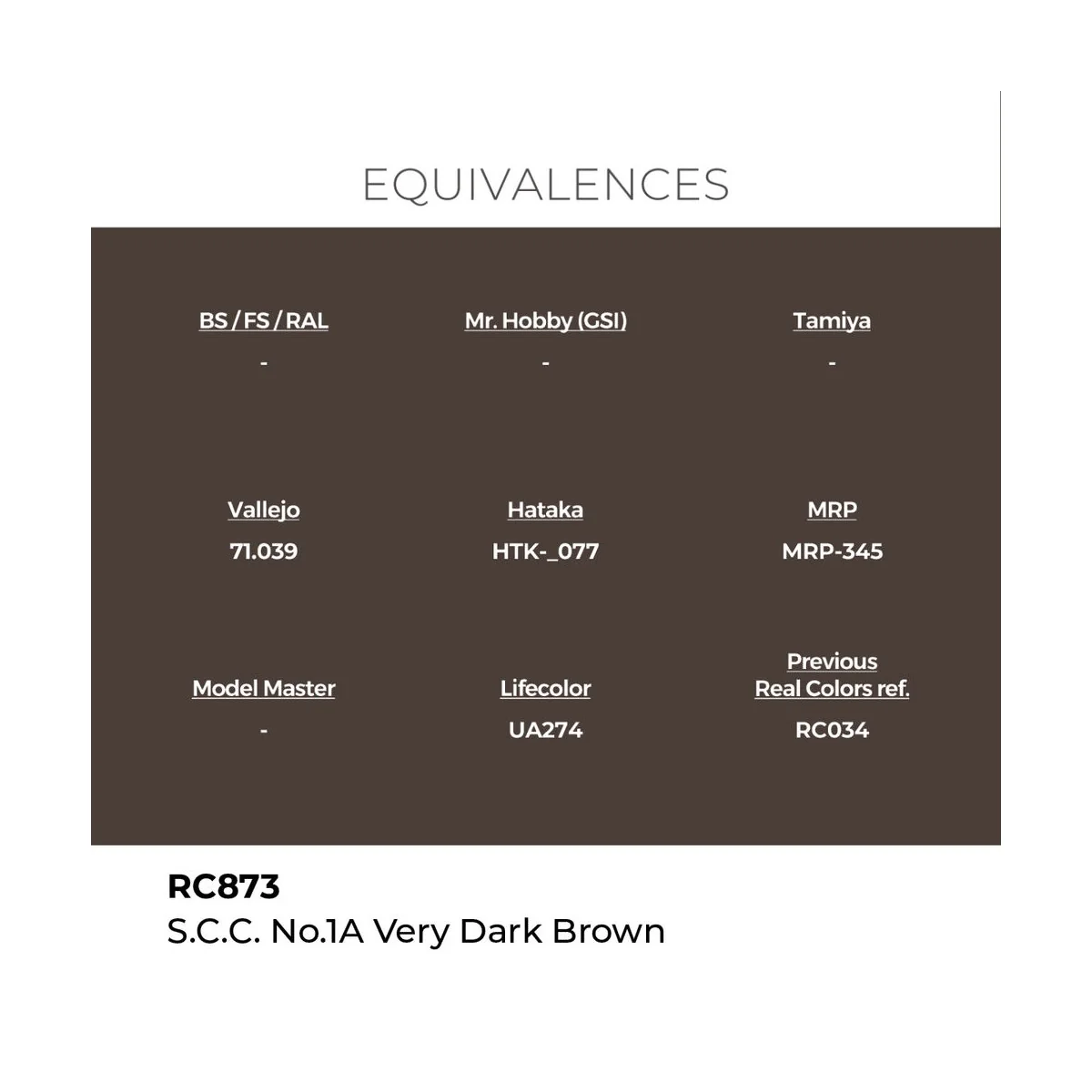 Real Colors: S.C.C. No.1A Very Dark Brown 17 ml. - AK Interactive R...