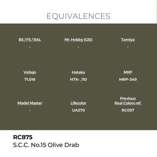 Real Colors: S.C.C. No.15 Olive Drab 17 ml. - AK Interactive RC875