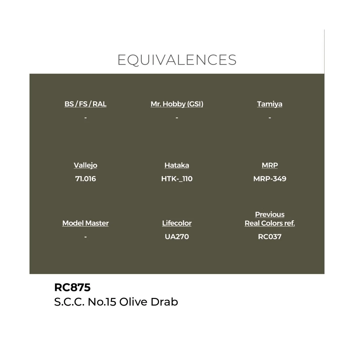 Real Colors: S.C.C. No.15 Olive Drab 17 ml. - AK Interactive RC875