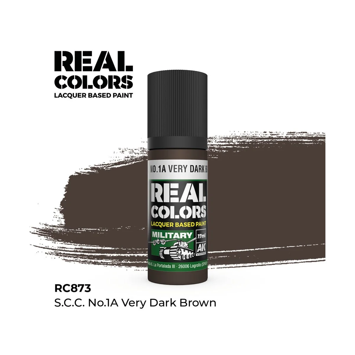 Real Colors: S.C.C. No.1A Very Dark Brown 17 ml. - AK Interactive R...