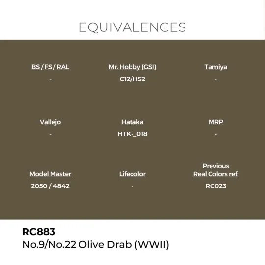 Real Colors: No.9/No.22 Olive Drab (WWII) 17 ml. - AK Interactive R...