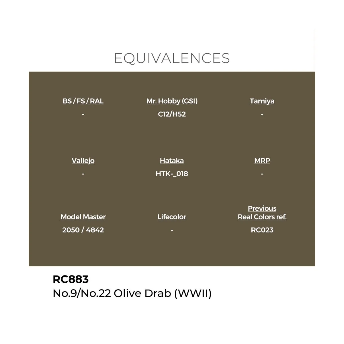 Real Colors: No.9/No.22 Olive Drab (WWII) 17 ml. - AK Interactive R...