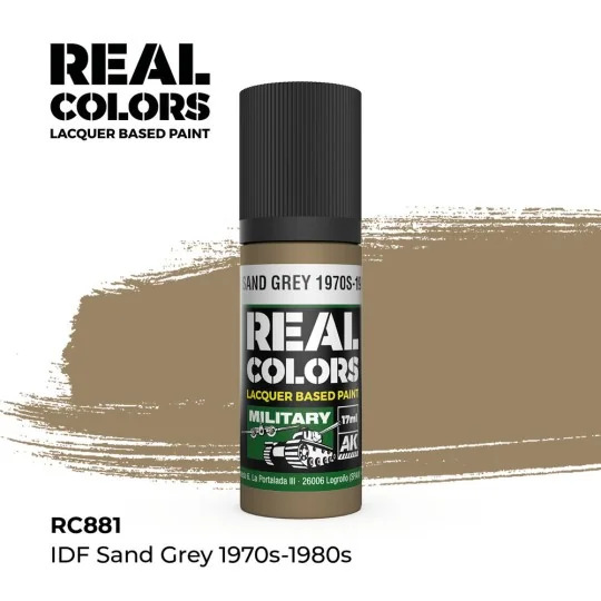 Real Colors: IDF Sand Grey 1970S-1980S 17 ml. - AK Interactive RC881