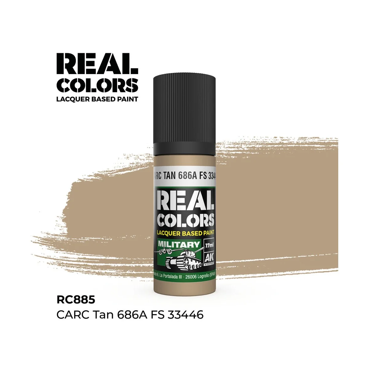Real Colors: CARC Tan 686A FS 33446 17 ml. - AK Interactive RC885