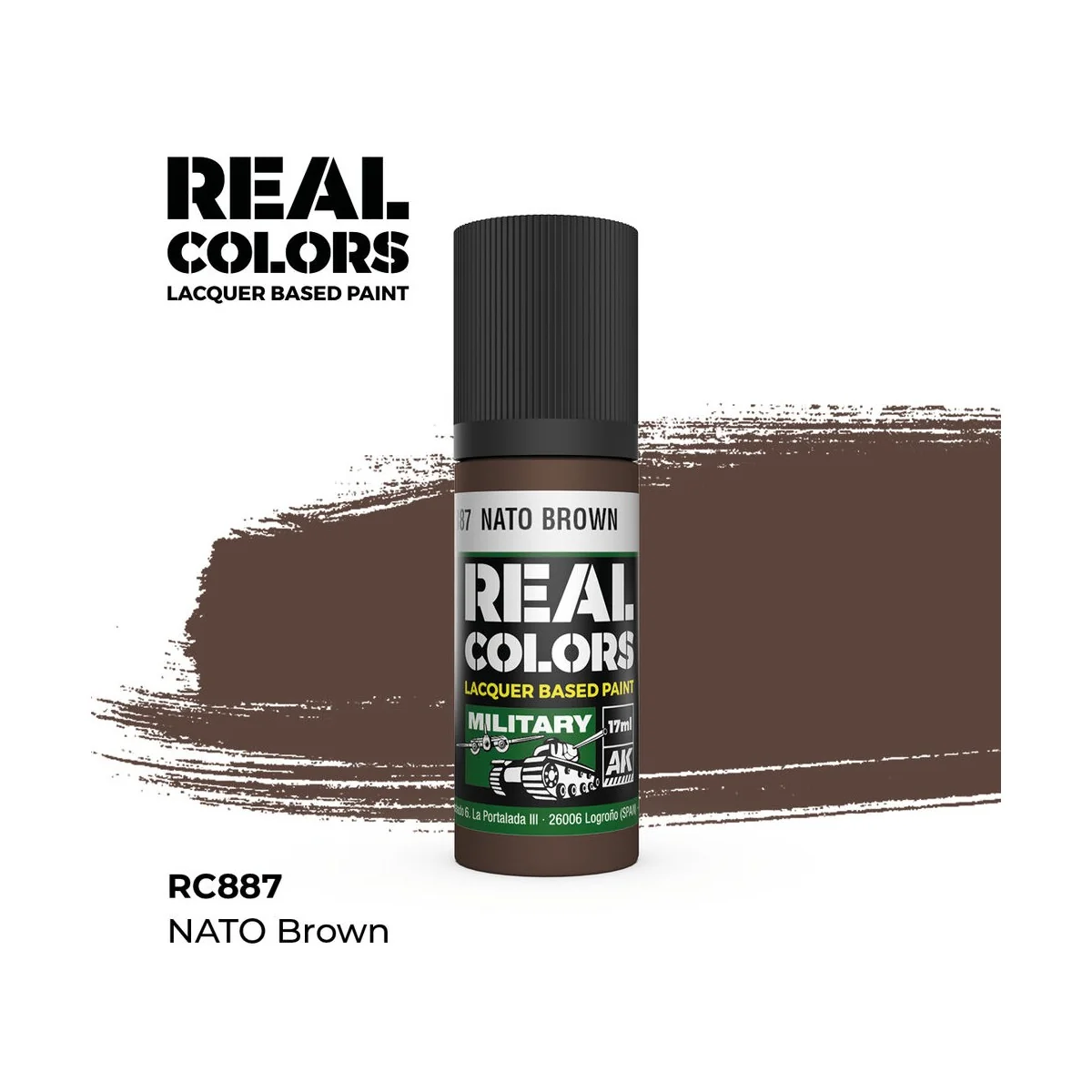 Real Colors: NATO Brown 17 ml. - AK Interactive RC887