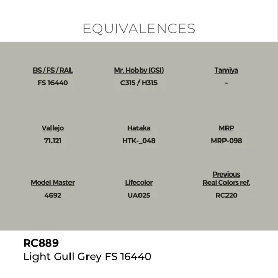 Real Colors: Light Gull Grey FS 16440 17 ml. - AK Interactive RC889