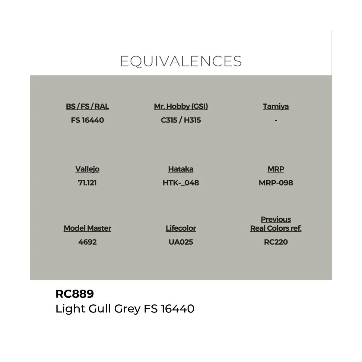 Real Colors: Light Gull Grey FS 16440 17 ml. - AK Interactive RC889