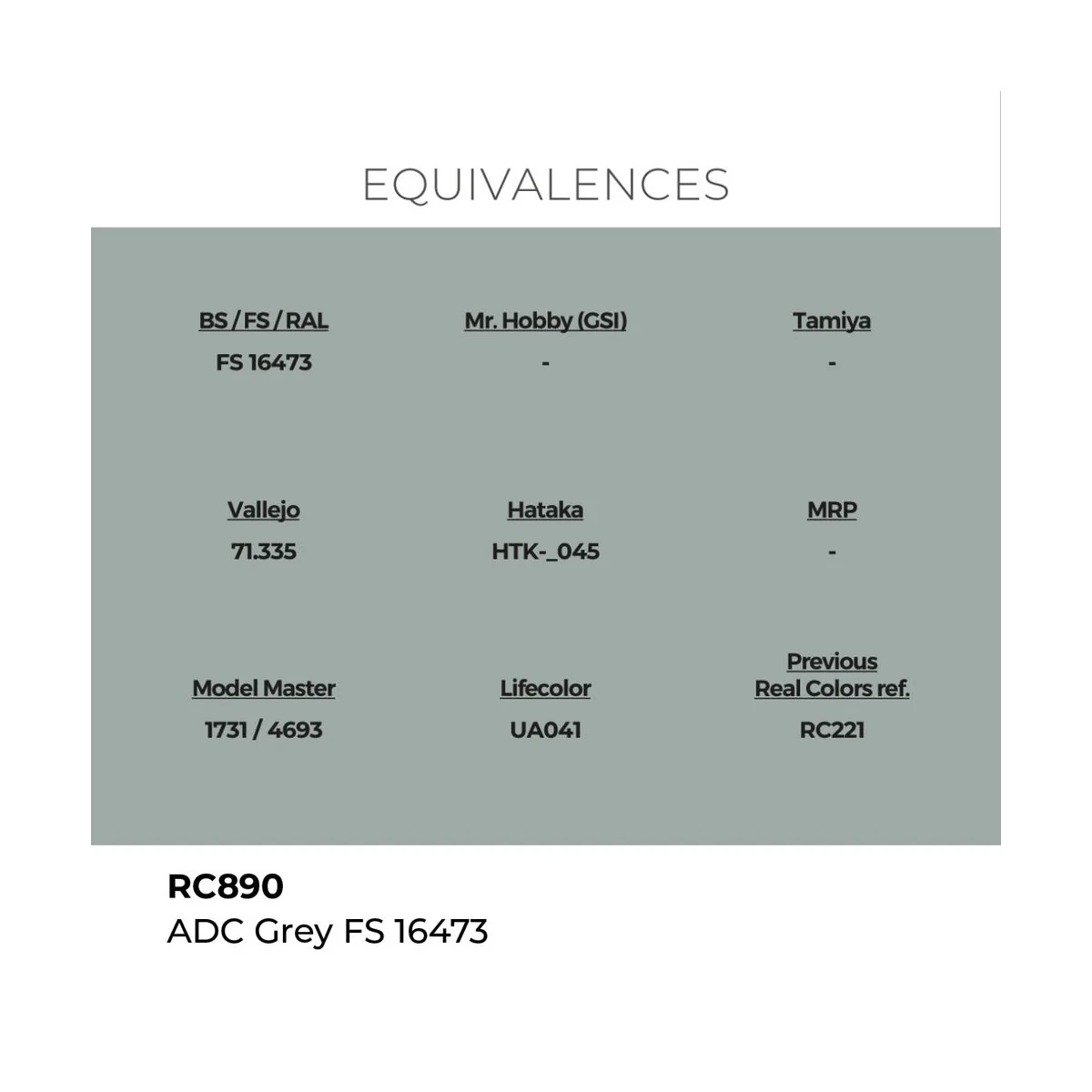 Real Colors: ADC Grey FS 16473 17 ml. - AK Interactive RC890