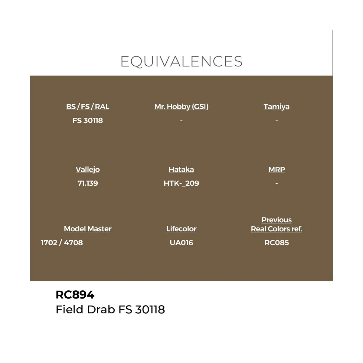 Real Colors: Field Drab FS 30118 17 ml. - AK Interactive RC894
