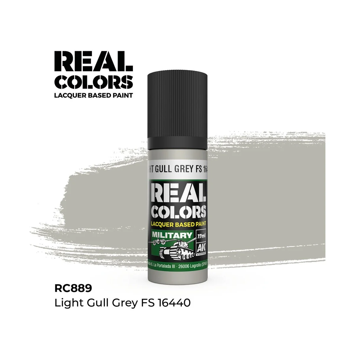 Real Colors: Light Gull Grey FS 16440 17 ml. - AK Interactive RC889
