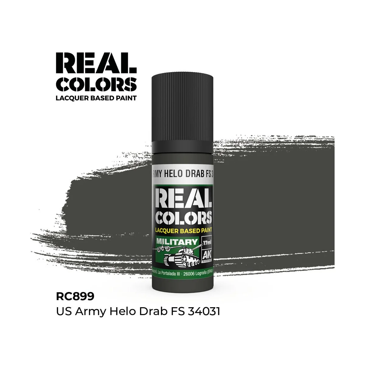 Real Colors: US Army Helo Drab FS 34031 17 ml. - AK Interactive RC899