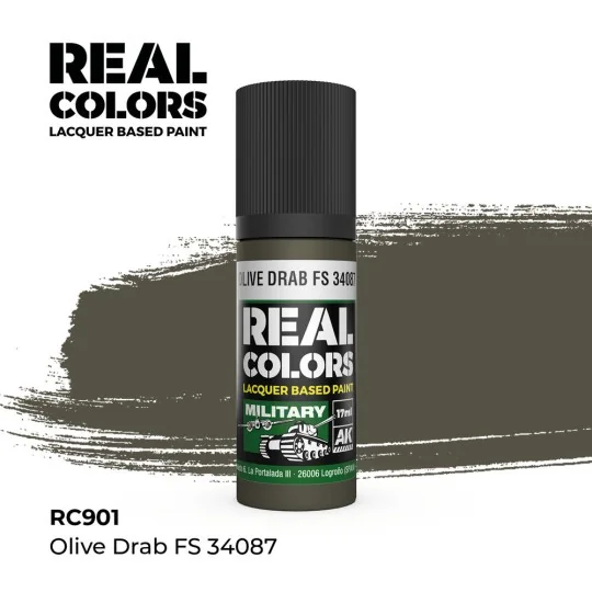Real Colors: Olive Drab FS 34087 17 ml. - AK Interactive RC901