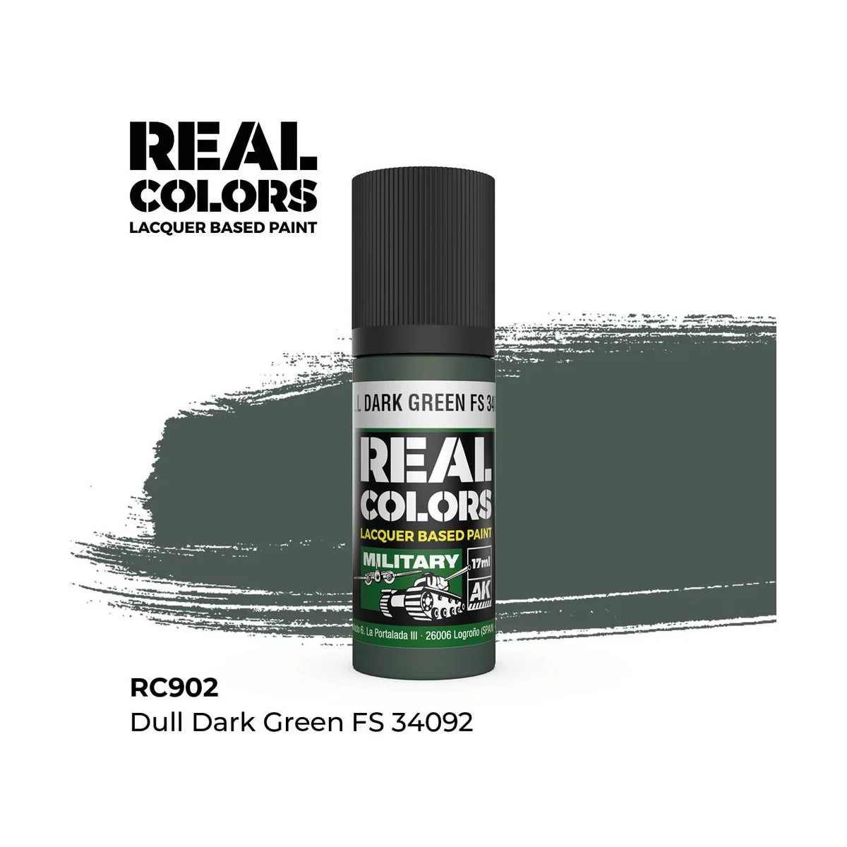 Real Colors: Dull Dark Green FS 34092 17 ml. - AK Interactive RC902