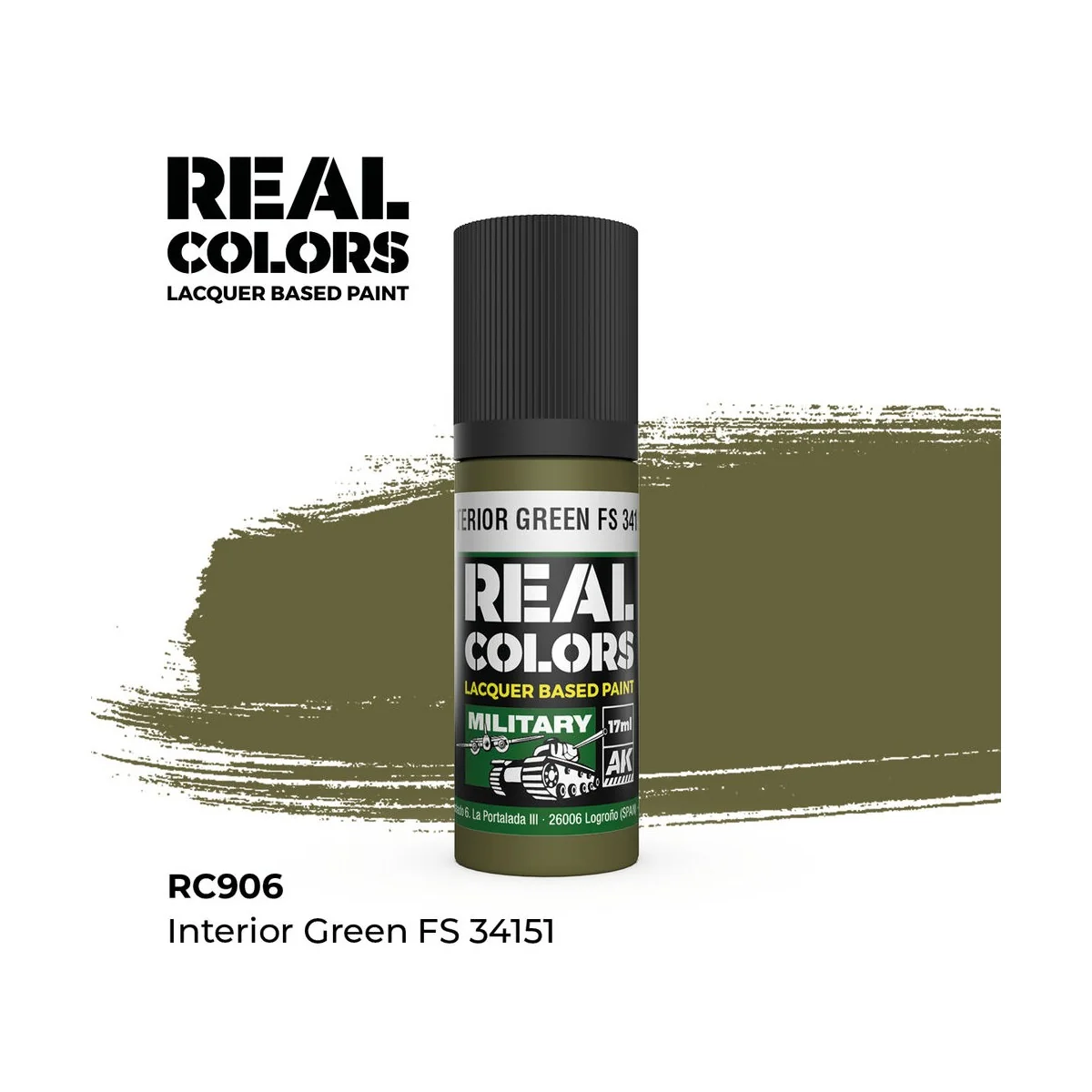 Real Colors: Interior Green FS 34151 17 ml. - AK Interactive RC906