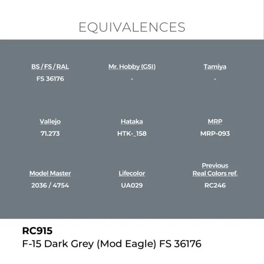 Real Colors: F-15 Dark Grey (MOD EAGLE) FS 36176 17 ml. - AK Intera...
