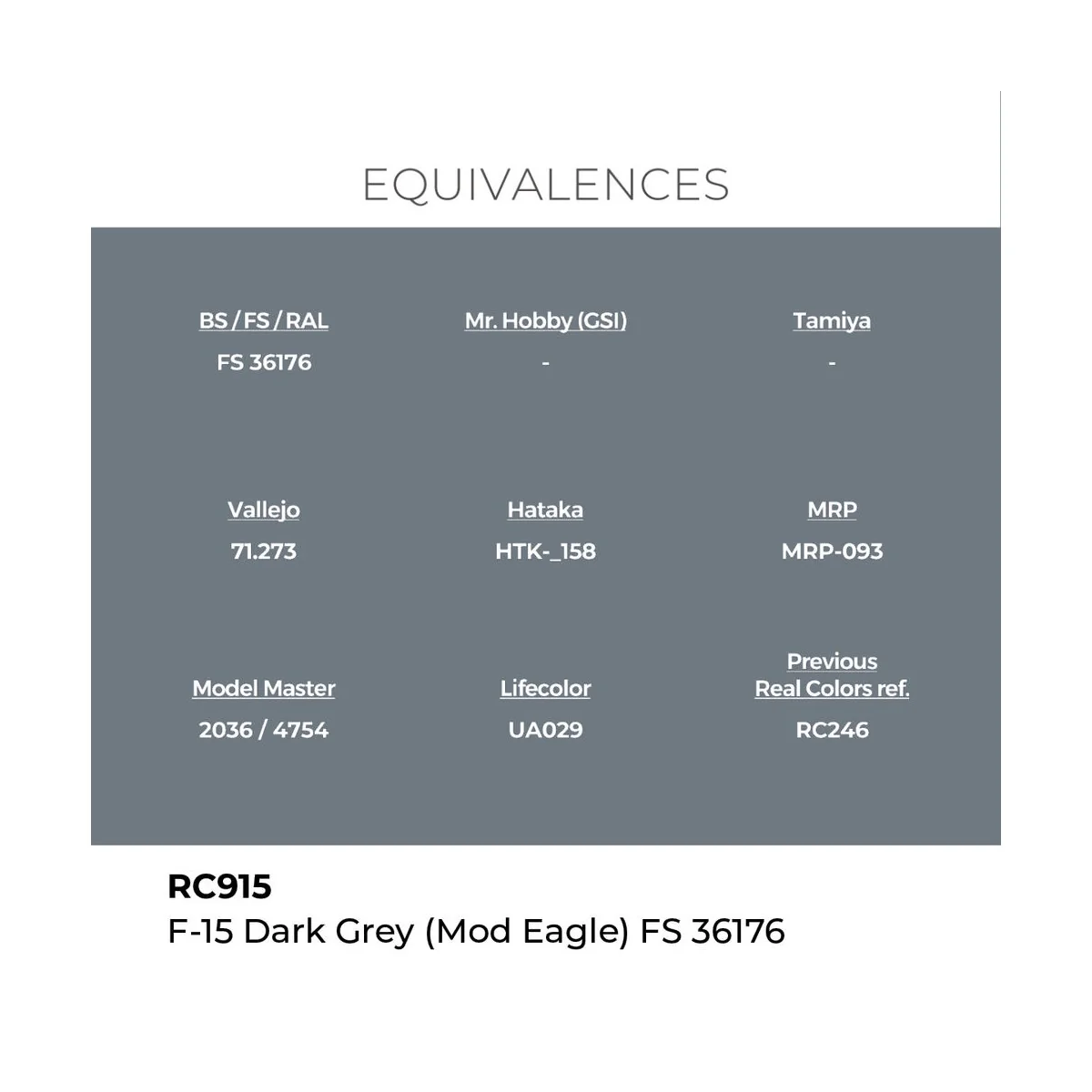 Real Colors: F-15 Dark Grey (MOD EAGLE) FS 36176 17 ml. - AK Intera...