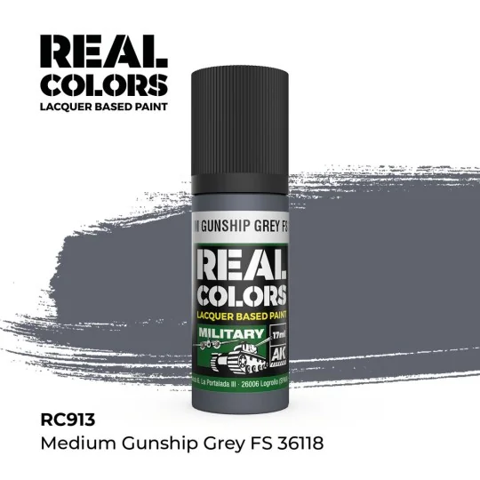 Real Colors: Medium Gunship Grey FS 36118 17 ml. - AK Interactive R...